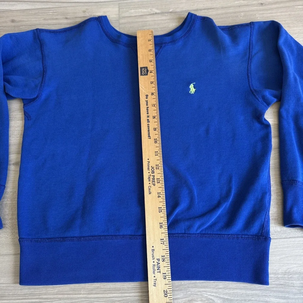 Polo‎ Ralph Lauren Sweatshirt Youth Kids M / Women's XS Blue Crewneck Pullover